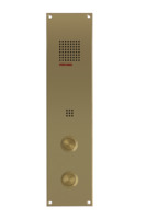 Spreek-luister paneel | Miniformaat, inbouw, 2 beldrukkers, messing | 4 + n