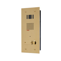 Camera-spreek-luister paneel | Compact, inbouw, 1 beldrukker, messing | GTwin