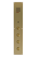 Spreek-luister paneel | Miniformaat, inbouw, 4 beldrukkers, messing | 4 + n