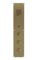 Spreek-luister paneel | Miniformaat, inbouw, 3 beldrukkers, messing | 4 + n