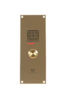 Spreek-luister paneel | Miniformaat, inbouw, 1 beldrukker, messing, gegraveerde symbolen | 4 + n